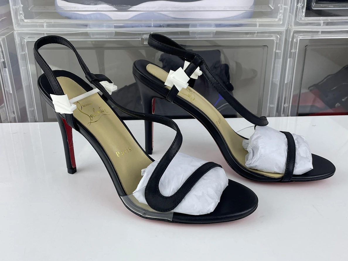 SmartChoice christian louboutin Ladies Heel B16 Black red 3541