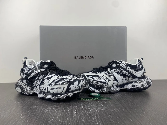 SportInspired 5607 Balenciaga Track Graffiti Black White 542023 W3RRA 3423