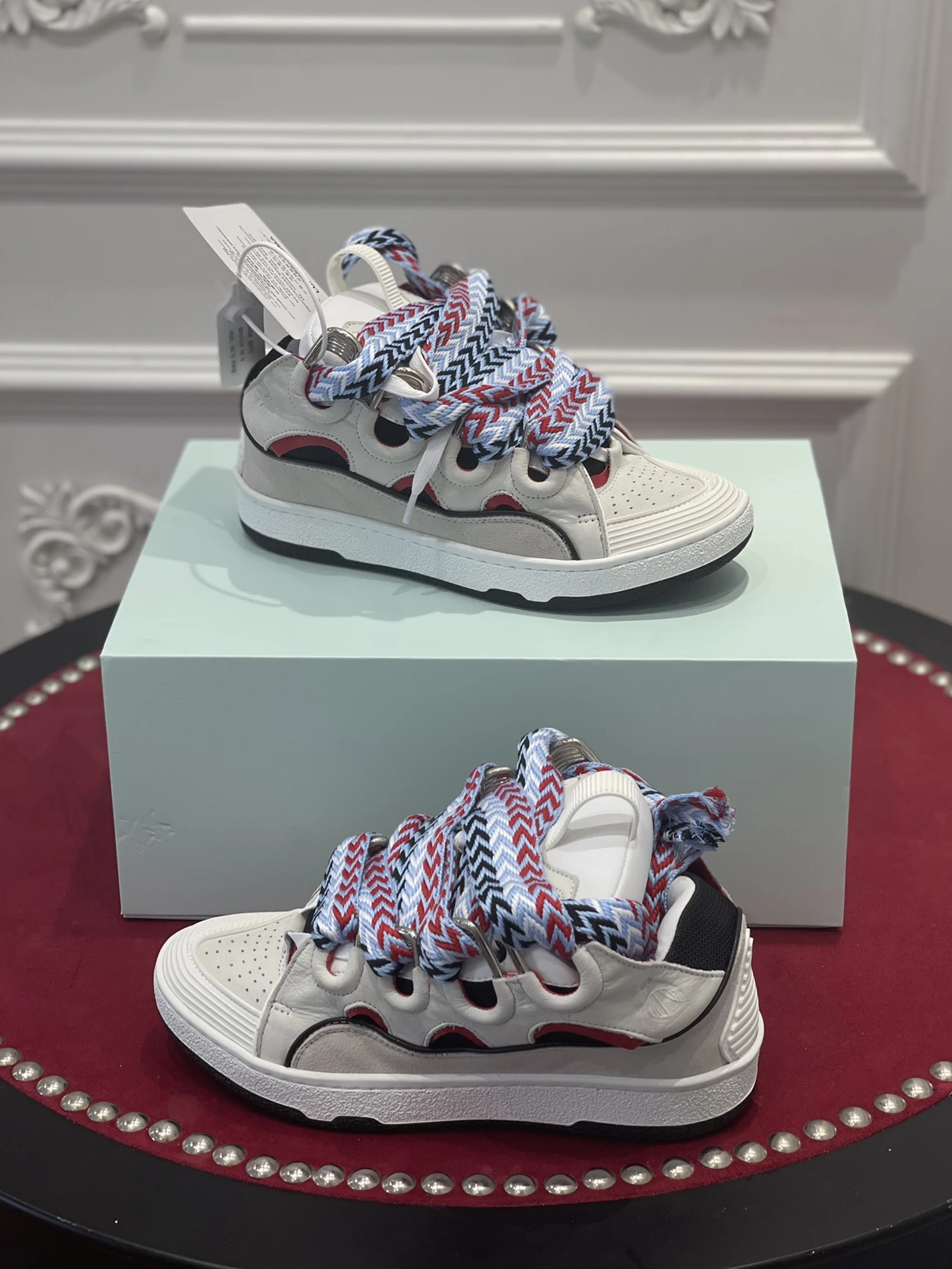 SportInspired 6128 Lanvin Leather Curb Light Grey Blue Black Red FM-SKRK11-DRAG-E 1505