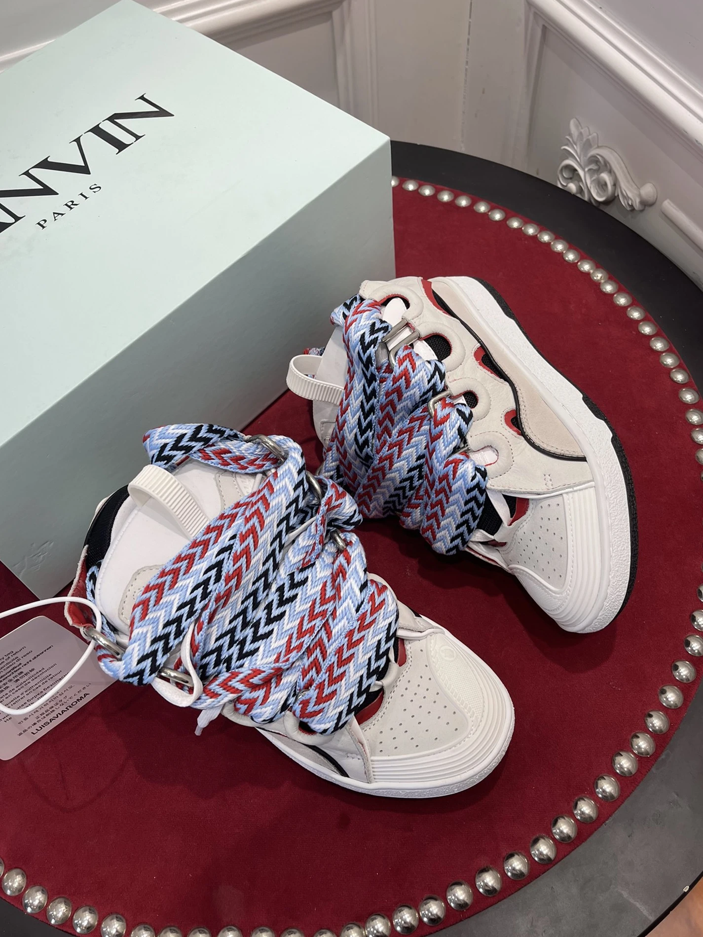 SportInspired 6128 Lanvin Leather Curb Light Grey Blue Black Red FM-SKRK11-DRAG-E 1505