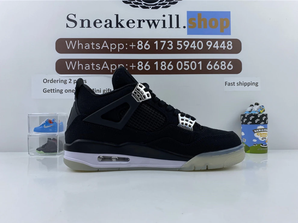 SportInspired Air Jordan 4 Black Silver 812