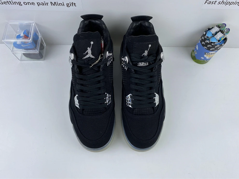 SportInspired Air Jordan 4 Black Silver 812