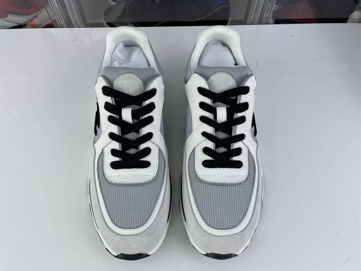 SportInspired CHANEL White sneakers with Black LOGO 1223