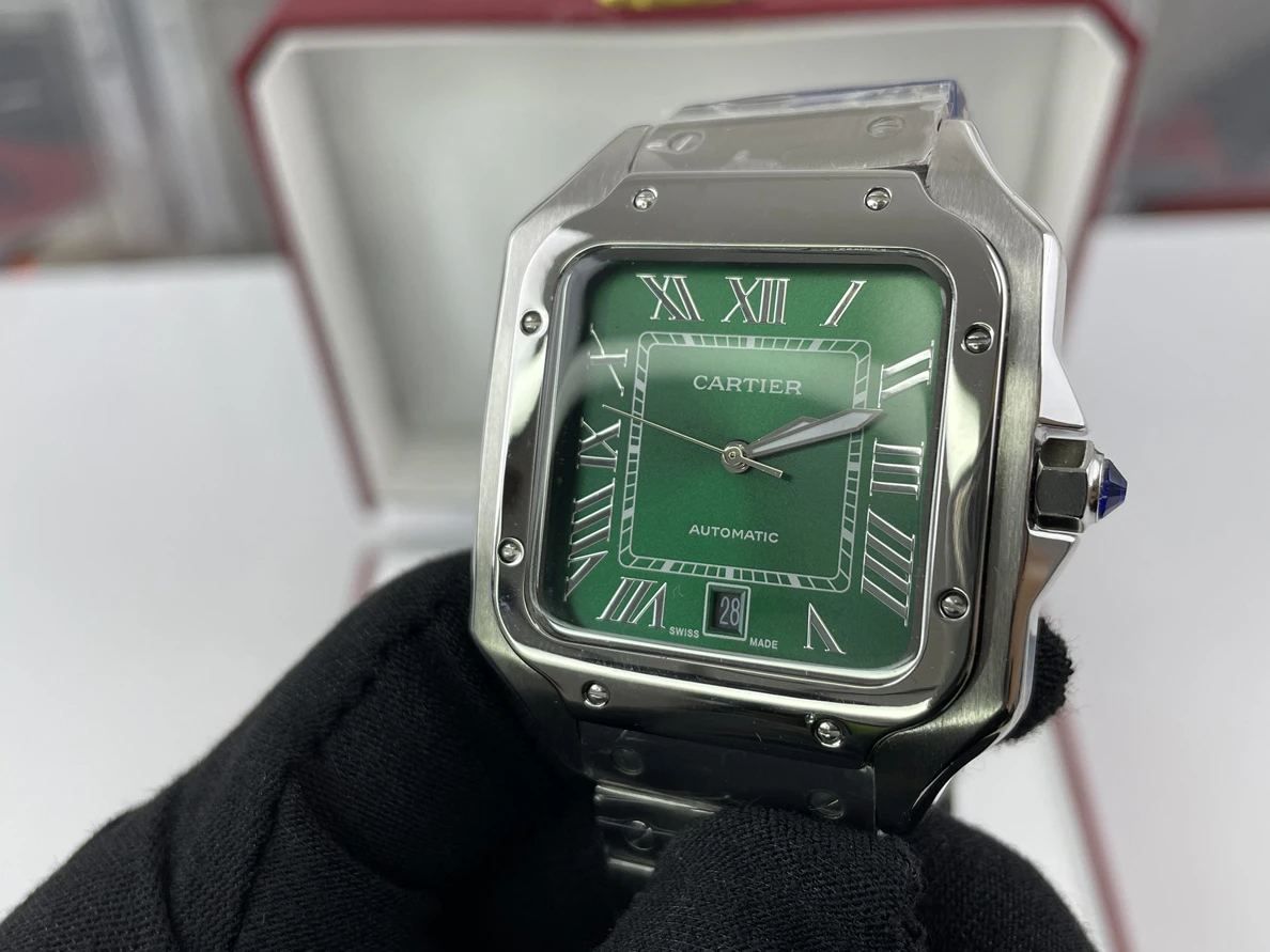 SportInspired Cartier mens Watch with Green dial, (39.8x47.5x9.08mm ) 327
