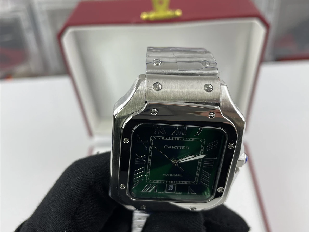 SportInspired Cartier mens Watch with Green dial, (39.8x47.5x9.08mm ) 327