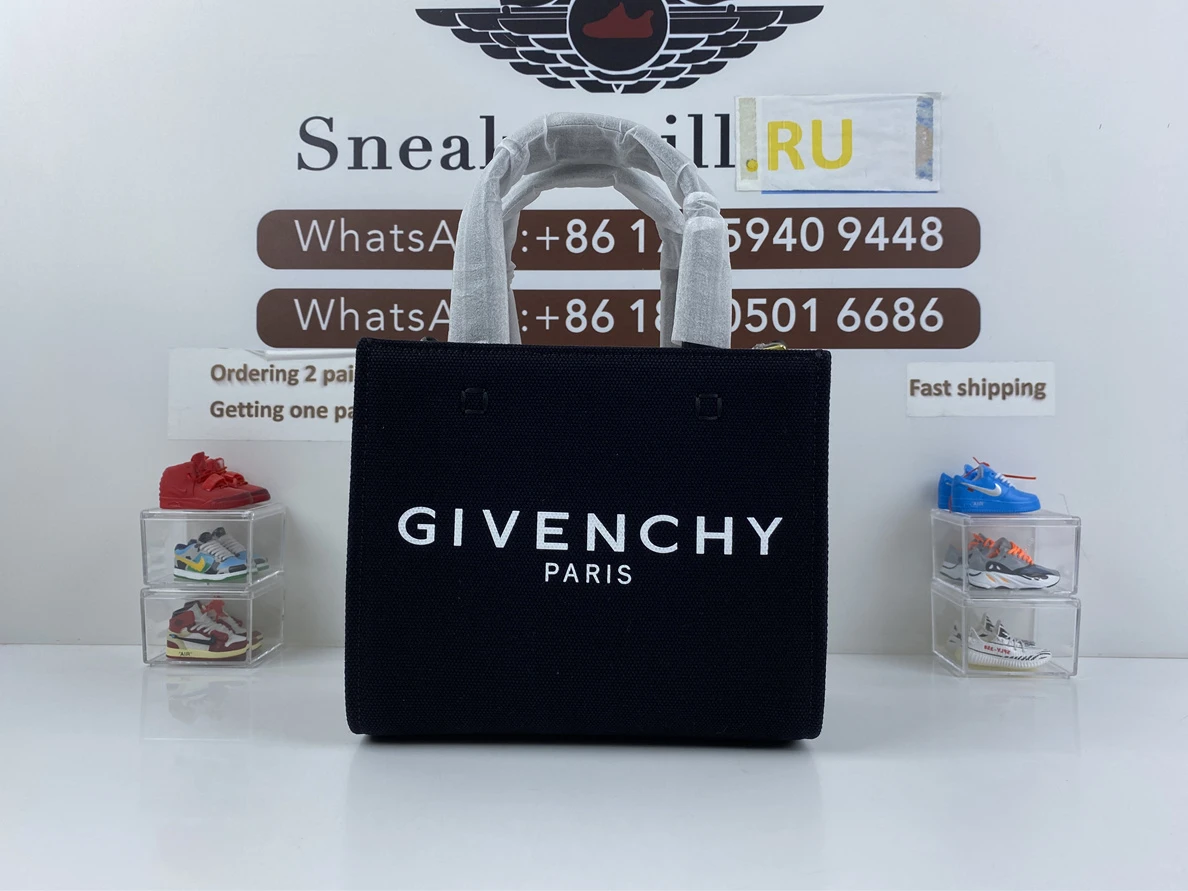 SportInspired GIVENCHY Black Canvas TOTE Bag (19x8x16cm) 287