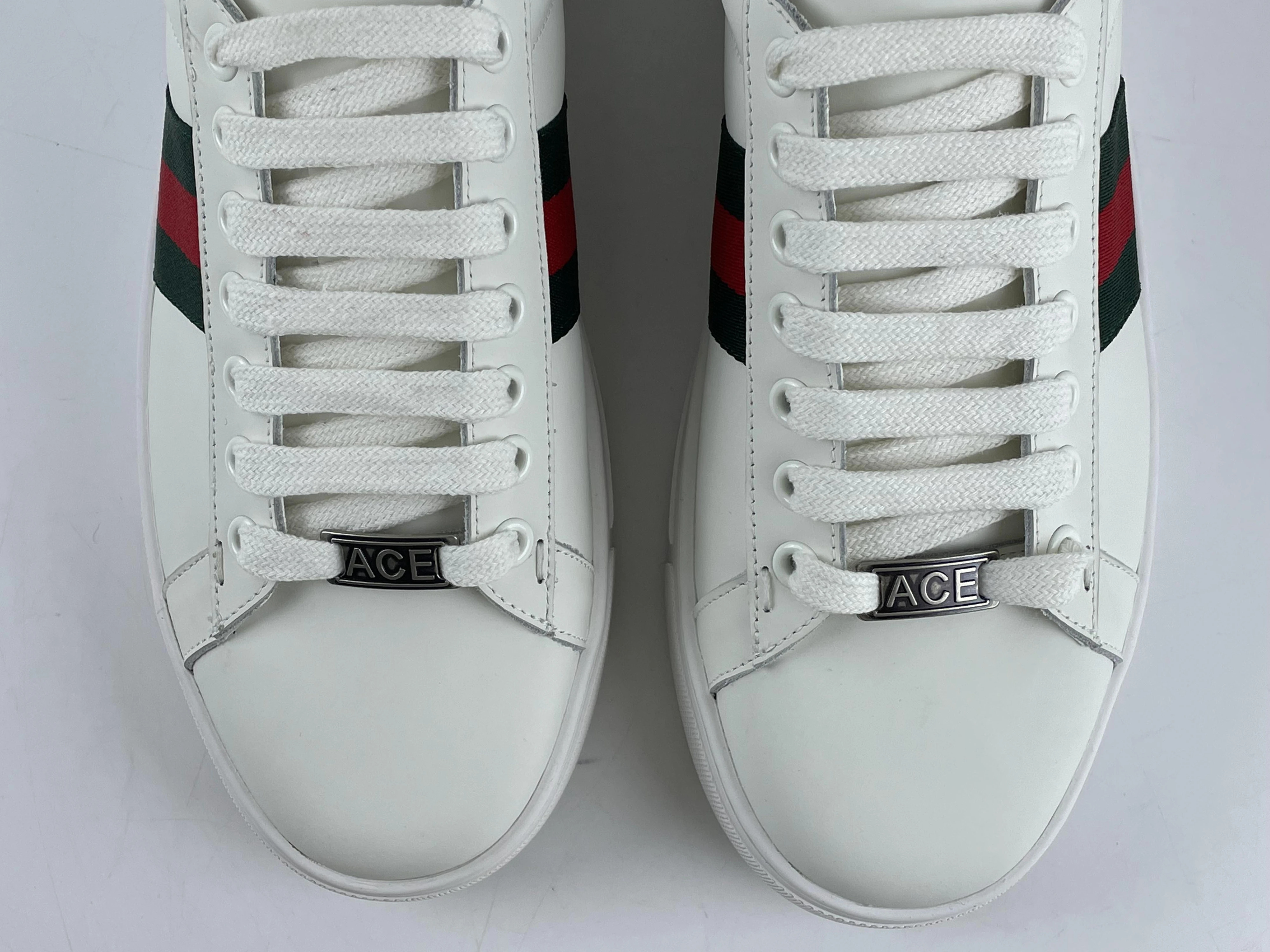 SportInspired GUCCI White ACE casual shoes Green heel leather 86