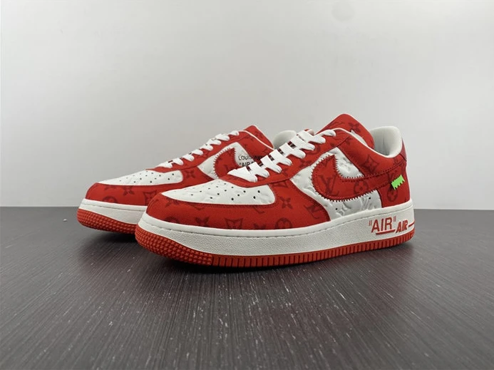 StreetReady LV Nike Air Force 1 Low By Virgil Abloh White Red 2421