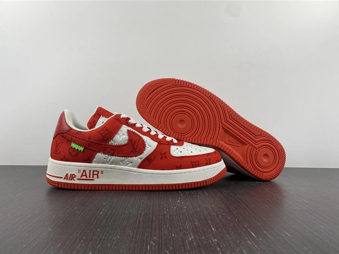 StreetReady LV Nike Air Force 1 Low By Virgil Abloh White Red 2421
