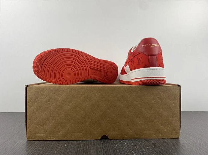StreetReady LV Nike Air Force 1 Low By Virgil Abloh White Red 2421