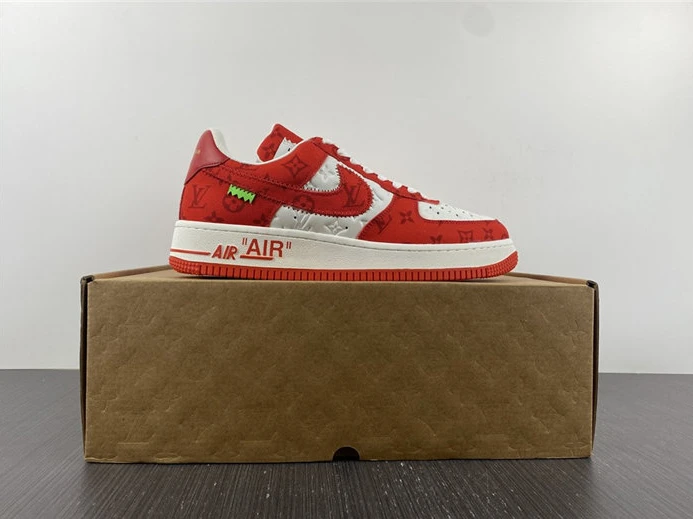 StreetReady LV Nike Air Force 1 Low By Virgil Abloh White Red 2421