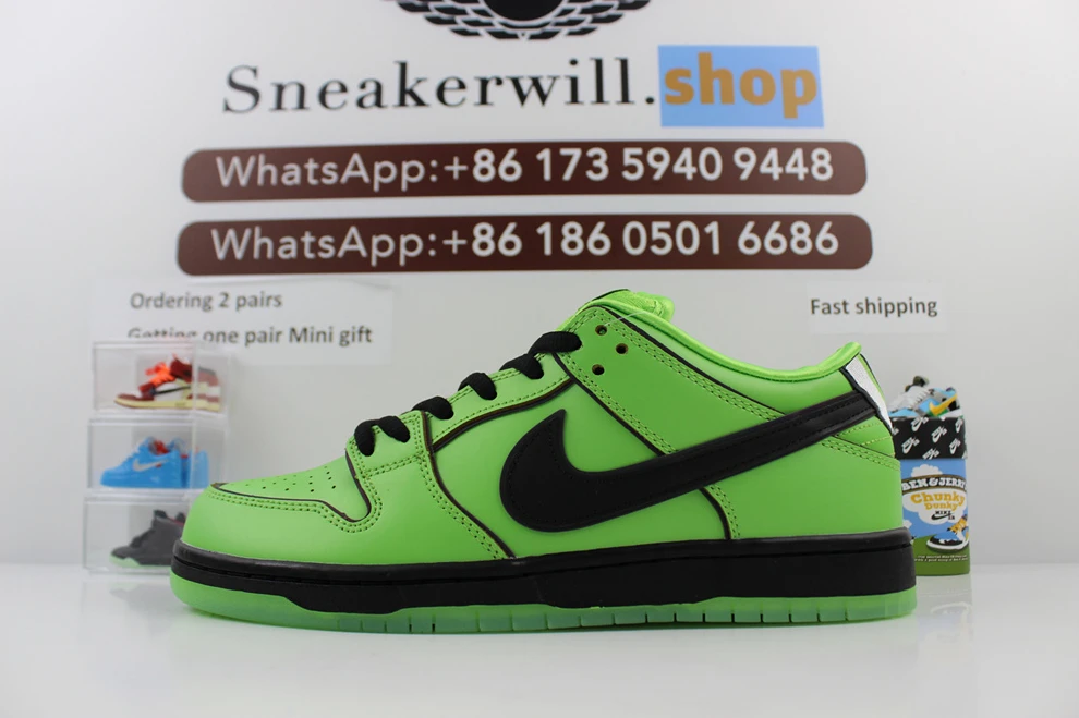 The Powerpuff Girls X Dunk Low Bubbles Green Comfortable 1731