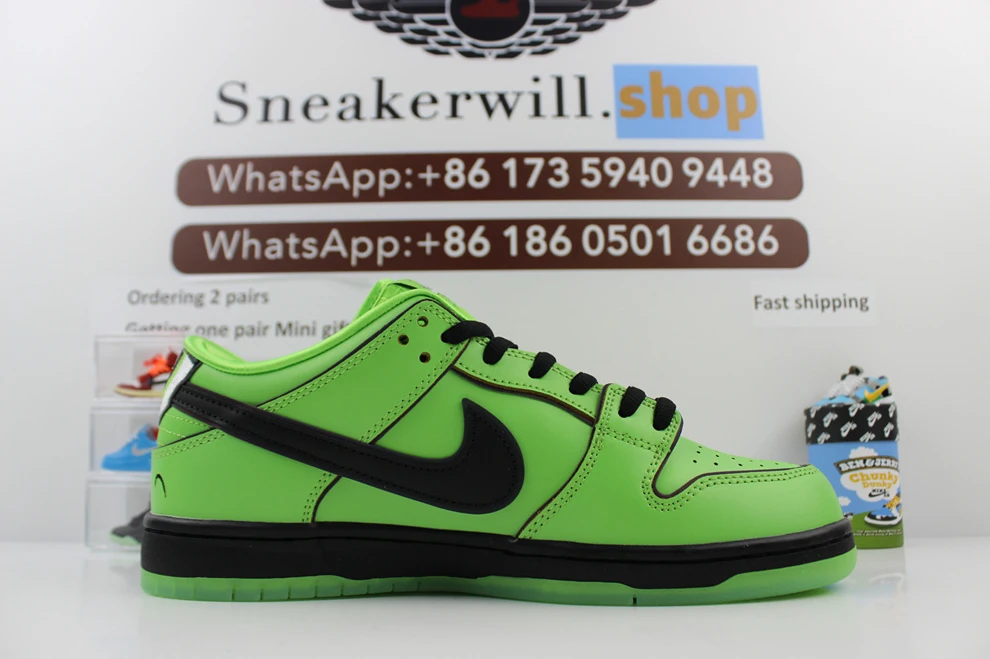 The Powerpuff Girls X Dunk Low Bubbles Green Comfortable 1731