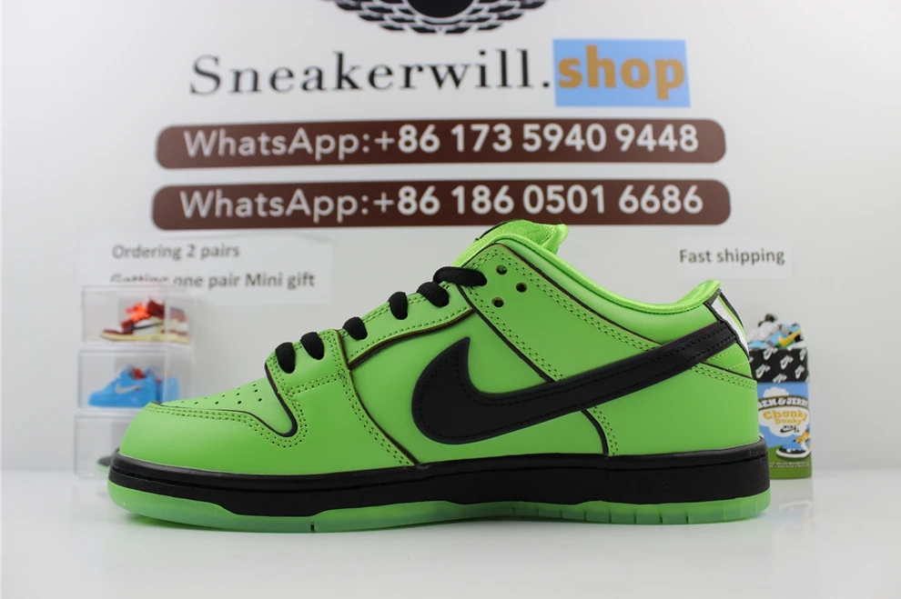 The Powerpuff Girls X Dunk Low Bubbles Green Comfortable 1731