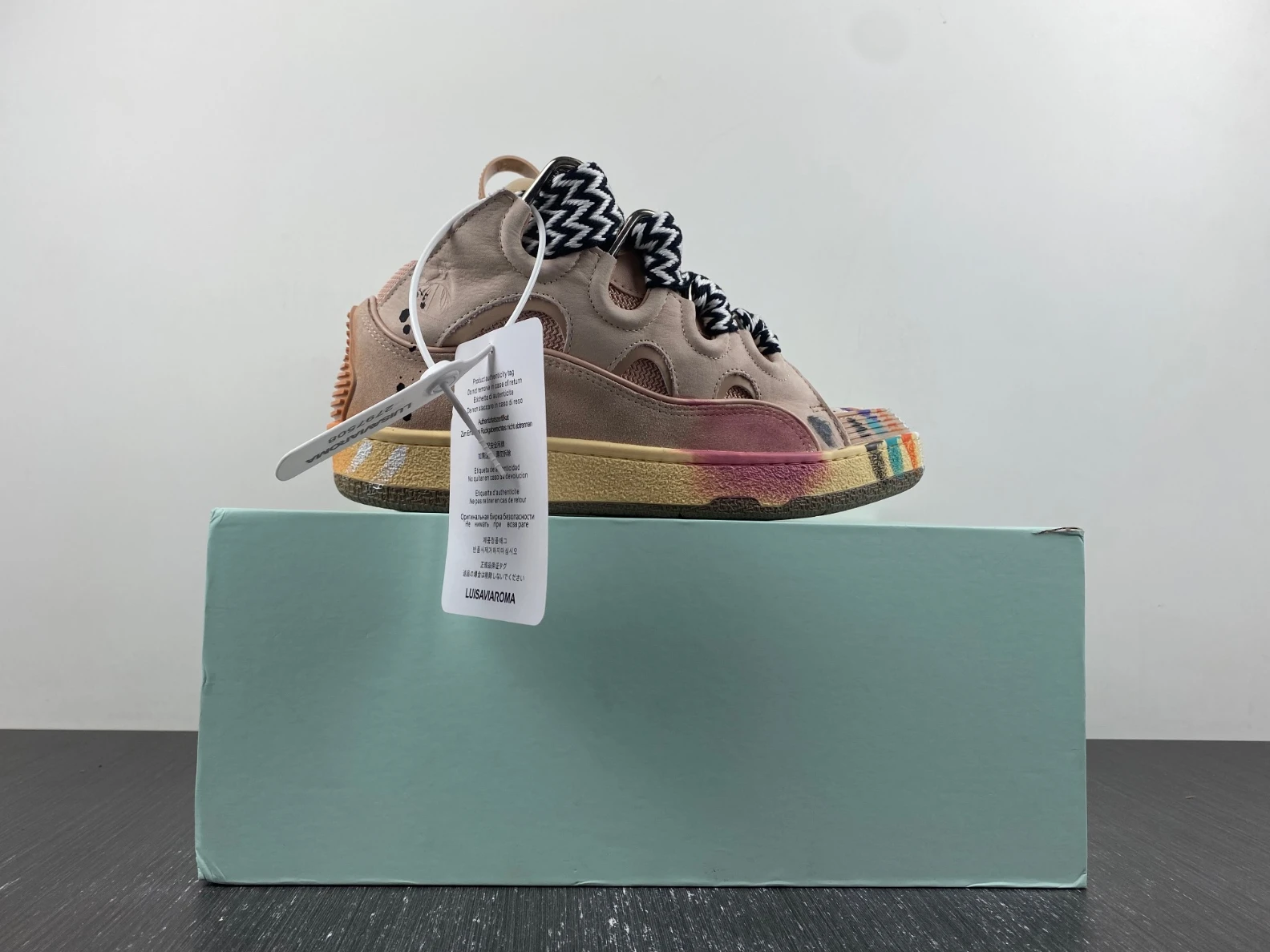 TopPick 1620 Lanvin Leather Curb Gallery Dept. Pale Pink Multi FW-SKDK02-DRGD-P22B5S 1465