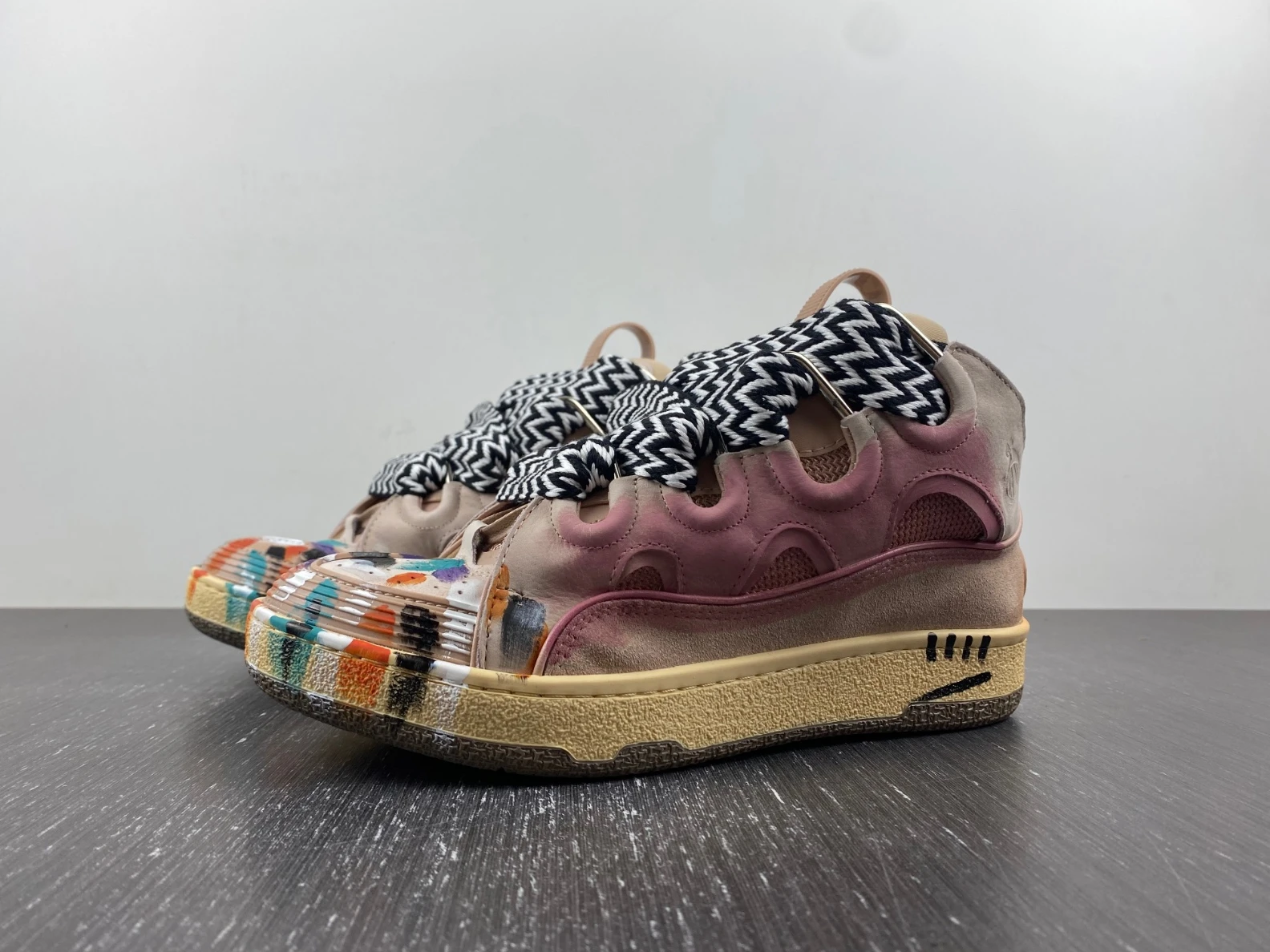 TopPick 1620 Lanvin Leather Curb Gallery Dept. Pale Pink Multi FW-SKDK02-DRGD-P22B5S 1465