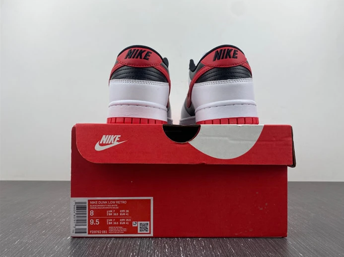 TopPick 2268 Nike Dunk Low Retro White Black University Red FD9762- 1807