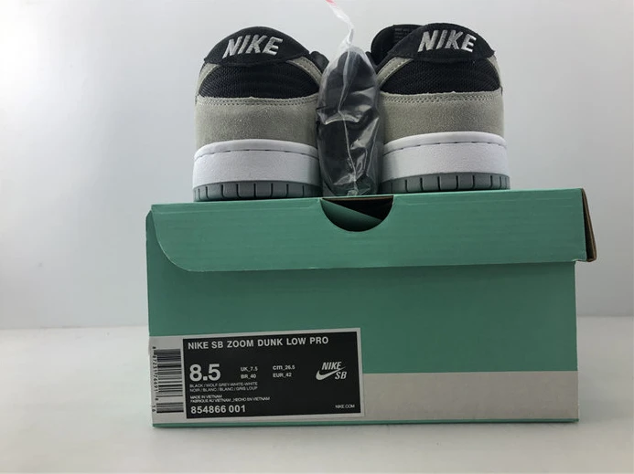 TopPick 3092 Nike SB Zoom Dunk Low Pro Black Wolf Grey White 854866- 2223