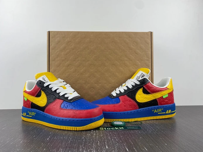 TopPick 7763 Nike Air Force 1 Louis Vuitton Red and Yellow 2405