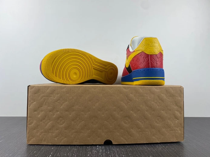 TopPick 7763 Nike Air Force 1 Louis Vuitton Red and Yellow 2405