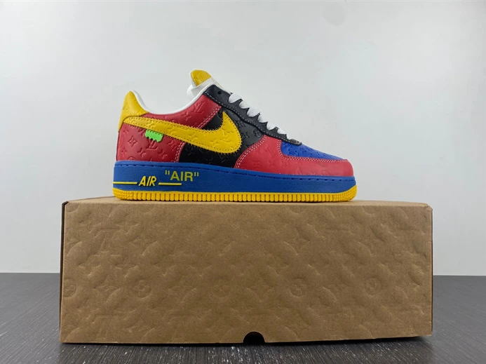 TopPick 7763 Nike Air Force 1 Louis Vuitton Red and Yellow 2405