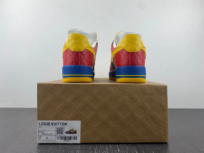 TopPick 7763 Nike Air Force 1 Louis Vuitton Red and Yellow 2405
