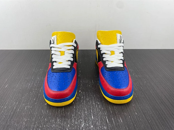 TopPick 7763 Nike Air Force 1 Louis Vuitton Red and Yellow 2405