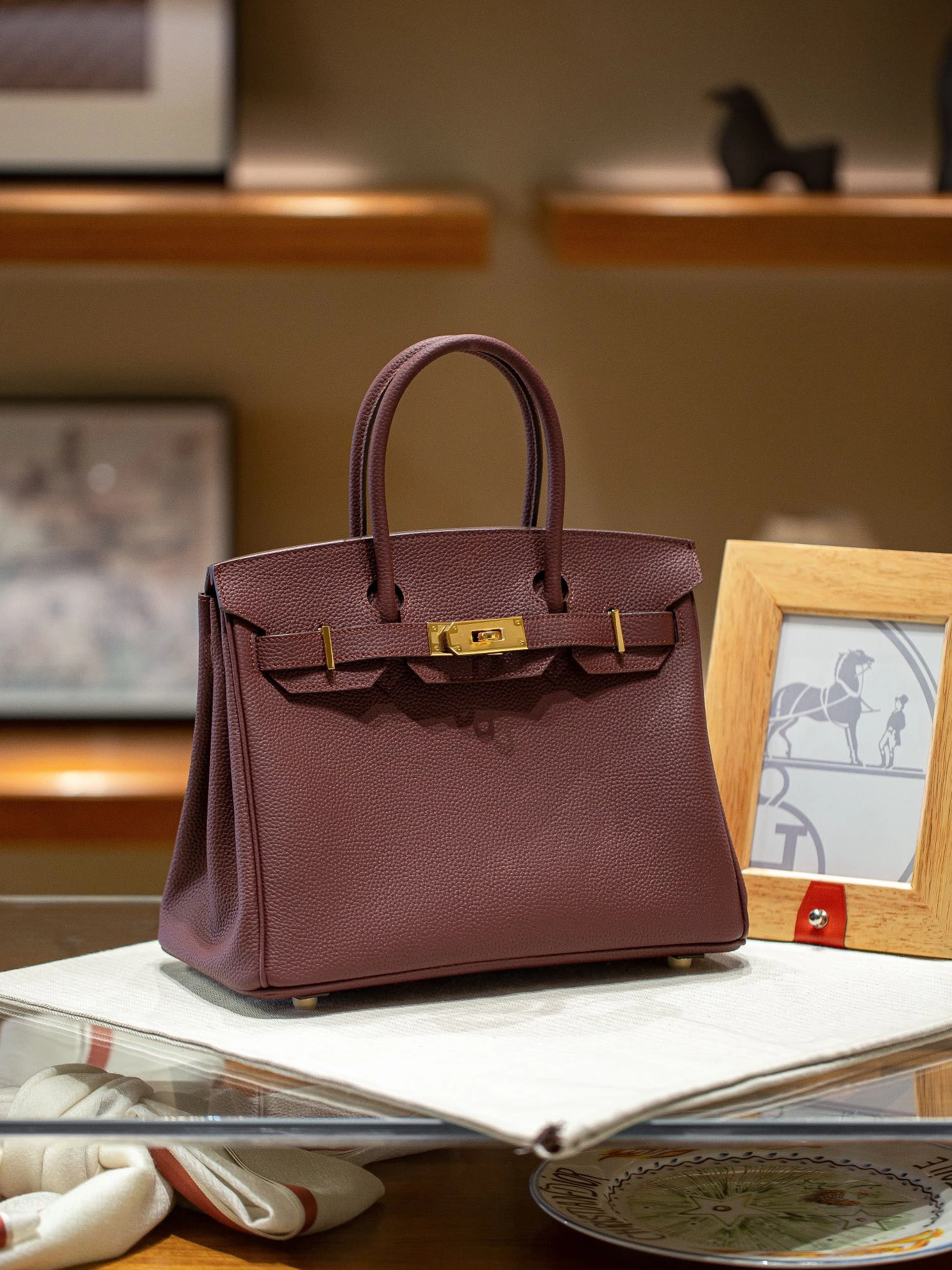 TopPick 8356 H Bag Birkin 25 Togo Dark Purple (25 or 30cm) 126