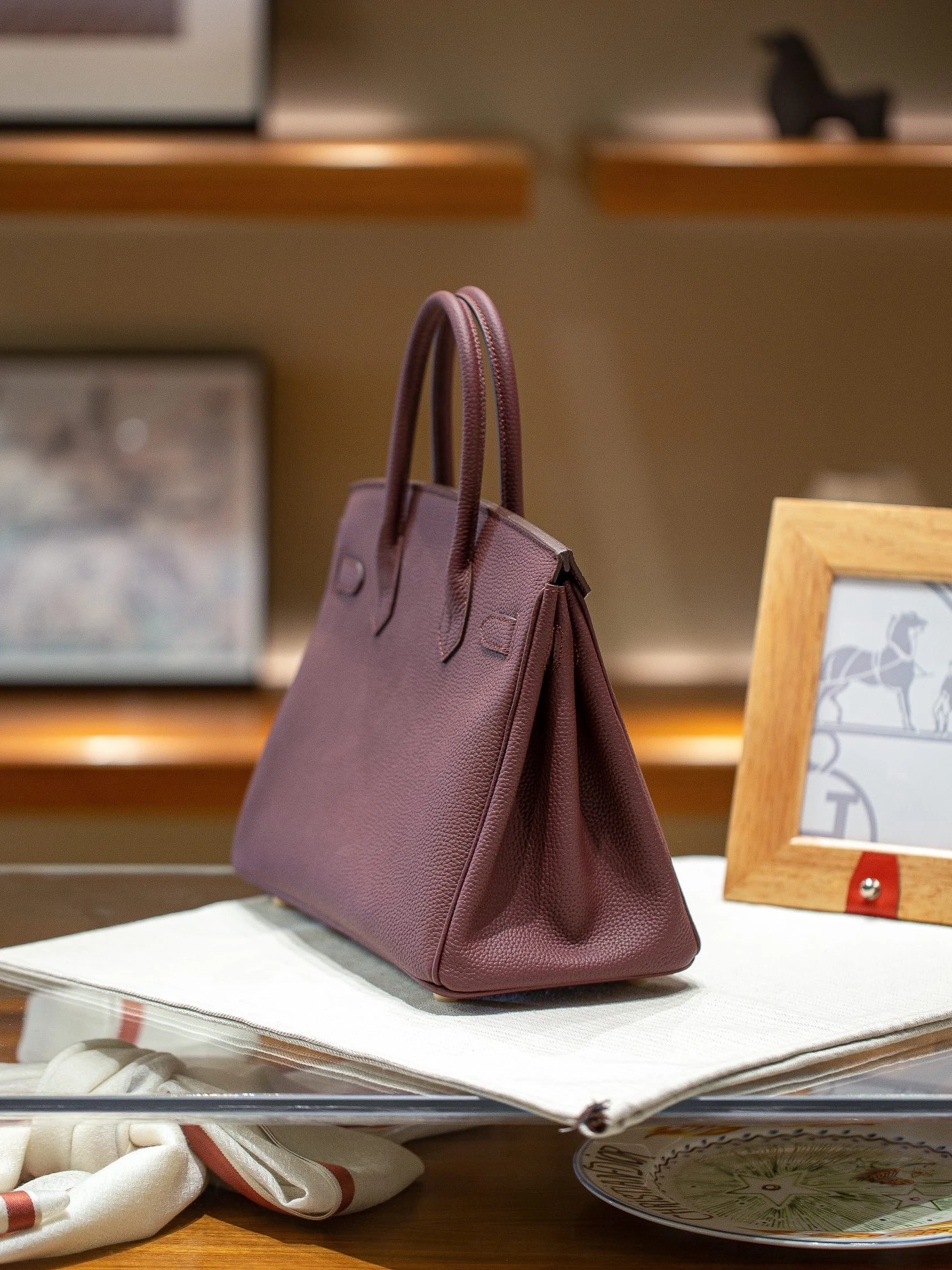 TopPick 8356 H Bag Birkin 25 Togo Dark Purple (25 or 30cm) 126