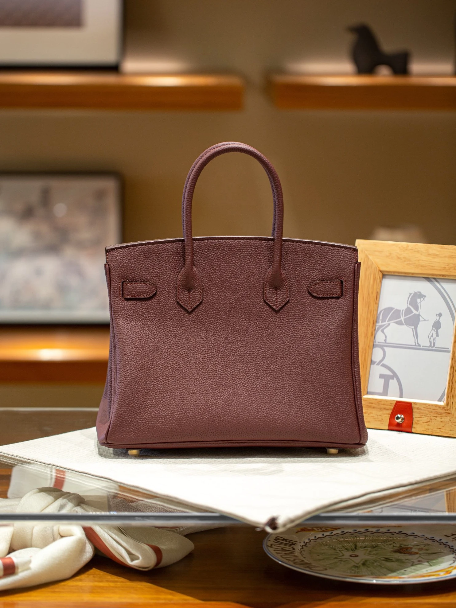 TopPick 8356 H Bag Birkin 25 Togo Dark Purple (25 or 30cm) 126