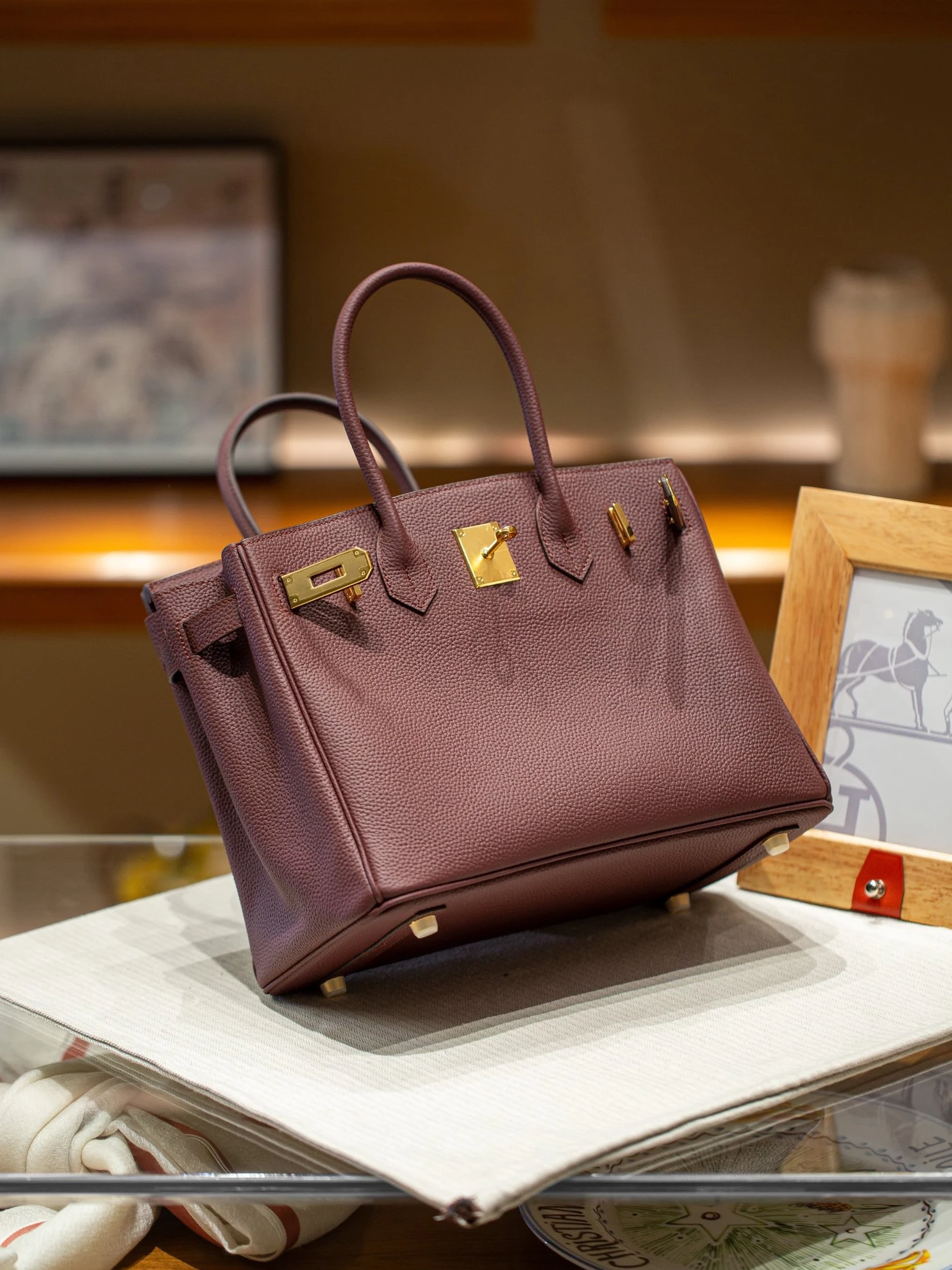 TopPick 8356 H Bag Birkin 25 Togo Dark Purple (25 or 30cm) 126