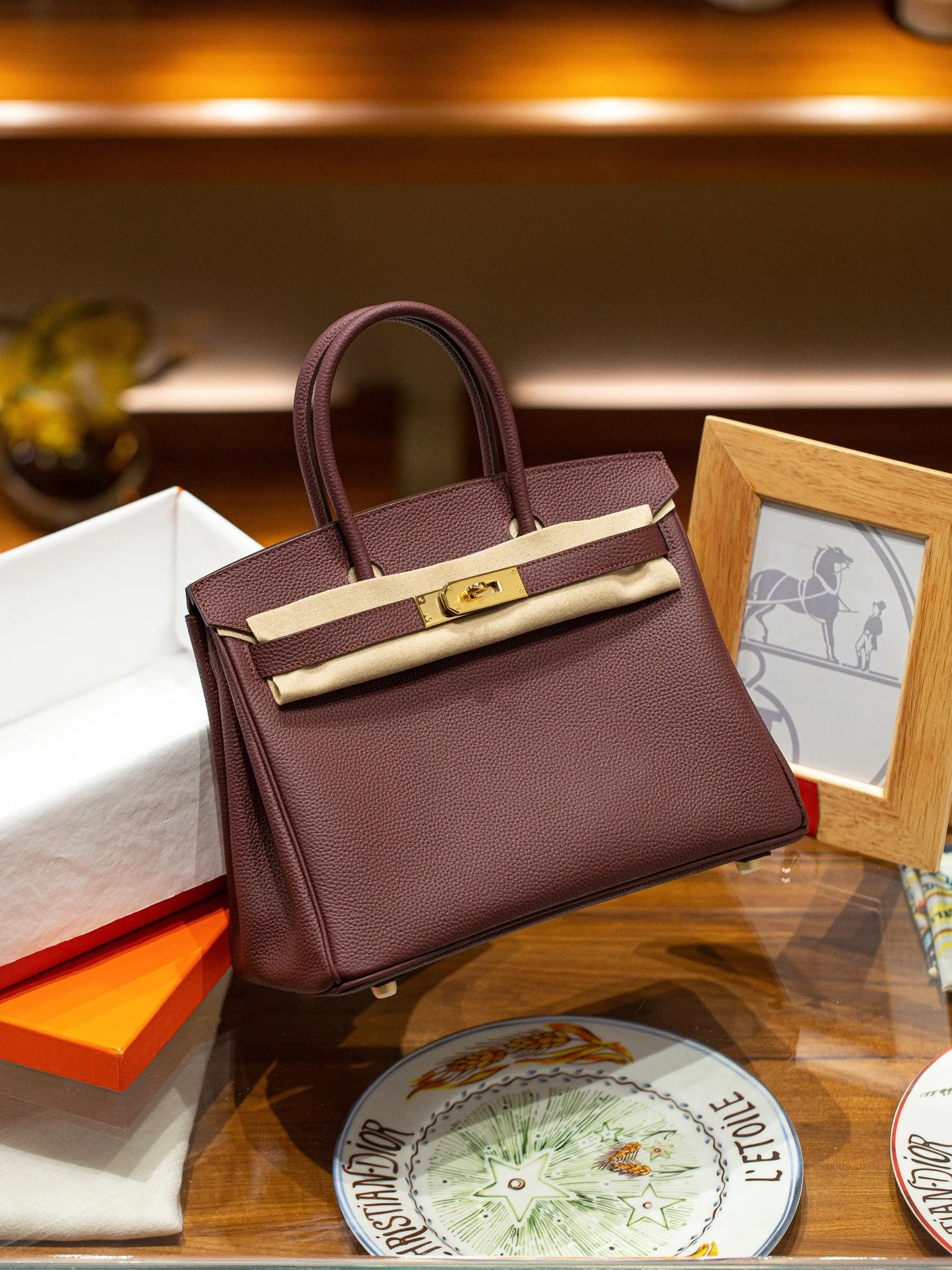 TopPick 8356 H Bag Birkin 25 Togo Dark Purple (25 or 30cm) 126
