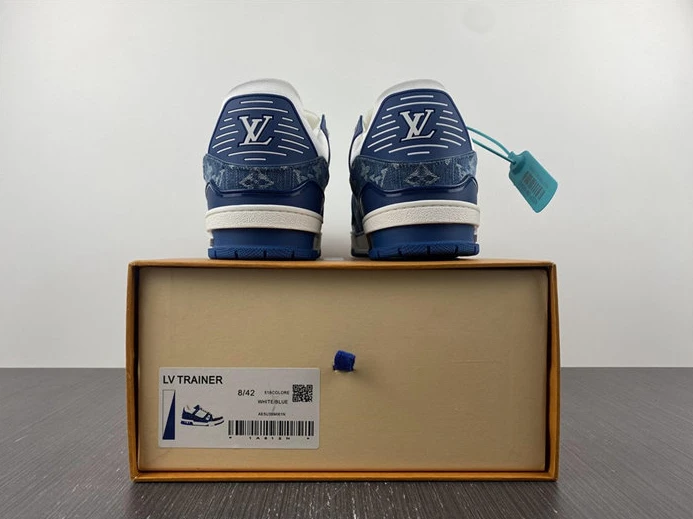 TopPick Louis Vuitton LV Trainer Monogram Denim White Blue 1A9JGN 1525