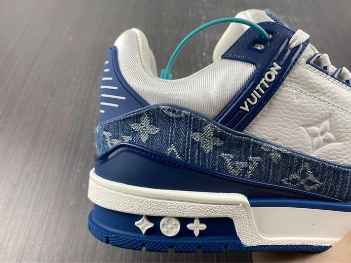 TopPick Louis Vuitton LV Trainer Monogram Denim White Blue 1A9JGN 1525