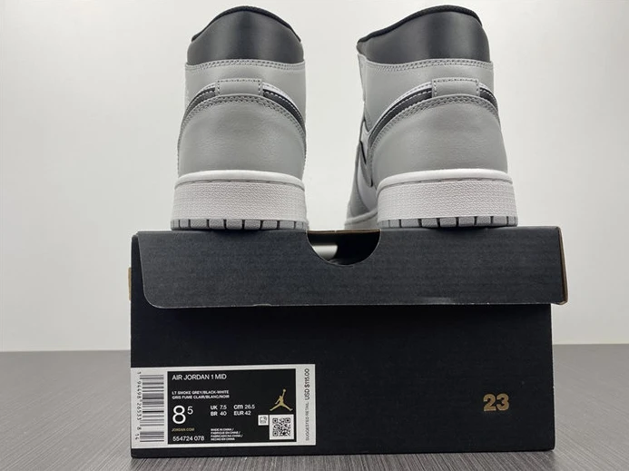 Trendy 111 Jordan1 Mid Light Smoke Grey Anthracite 554724- 480