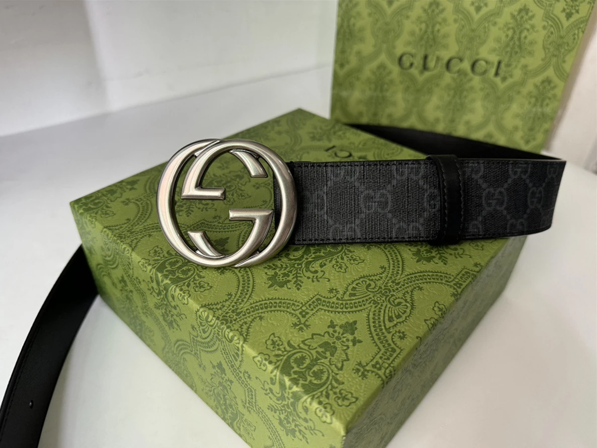 Trendy 1413 GUCCI Black Supreme Canvas Belt 57