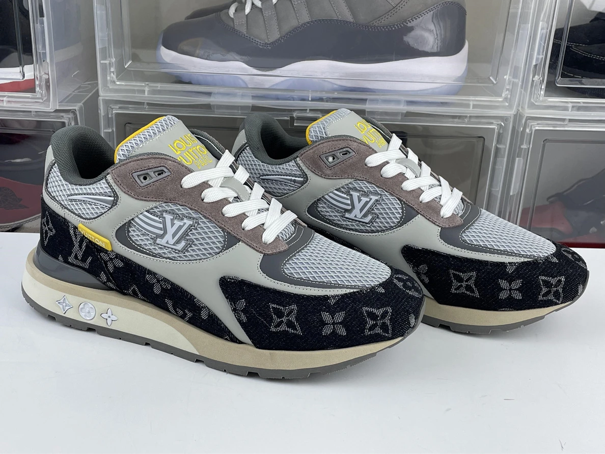 Trendy 2980 LV Blue Run Away Monogram Grey with Black Jean 166