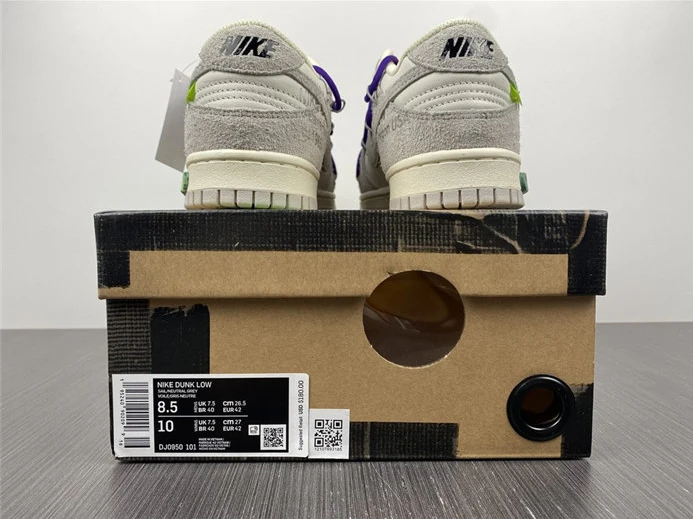 Trendy 3291 Nike Dunk Low Off-White Lot 15 DJ0950- 1956