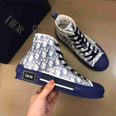 Trendy 8363 DR B23 HIGH TOP OBLIQUE SNEAKER BLUE 1597
