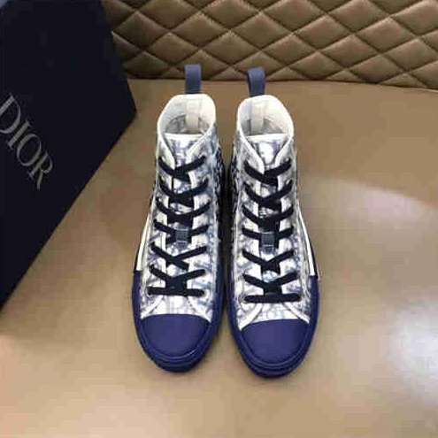 Trendy 8363 DR B23 HIGH TOP OBLIQUE SNEAKER BLUE 1597
