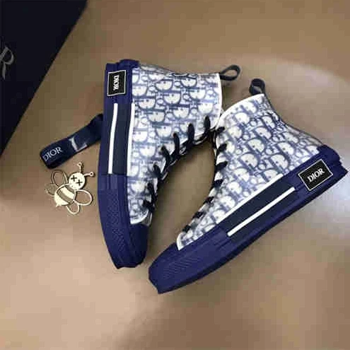 Trendy 8363 DR B23 HIGH TOP OBLIQUE SNEAKER BLUE 1597