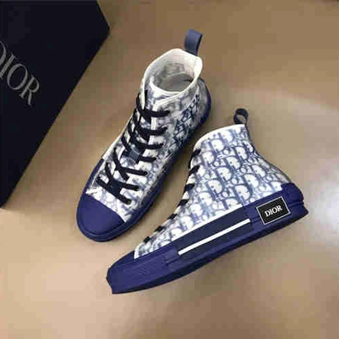 Trendy 8363 DR B23 HIGH TOP OBLIQUE SNEAKER BLUE 1597