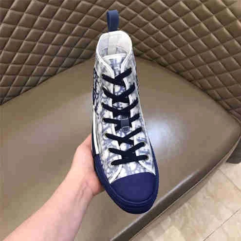 Trendy 8363 DR B23 HIGH TOP OBLIQUE SNEAKER BLUE 1597
