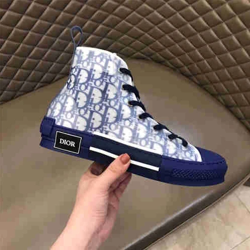 Trendy 8363 DR B23 HIGH TOP OBLIQUE SNEAKER BLUE 1597