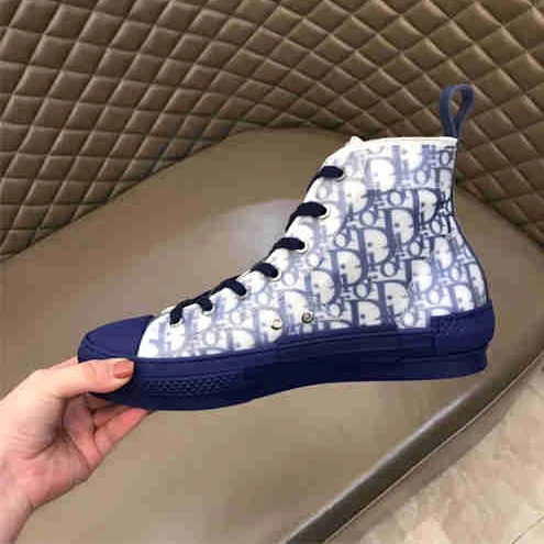 Trendy 8363 DR B23 HIGH TOP OBLIQUE SNEAKER BLUE 1597