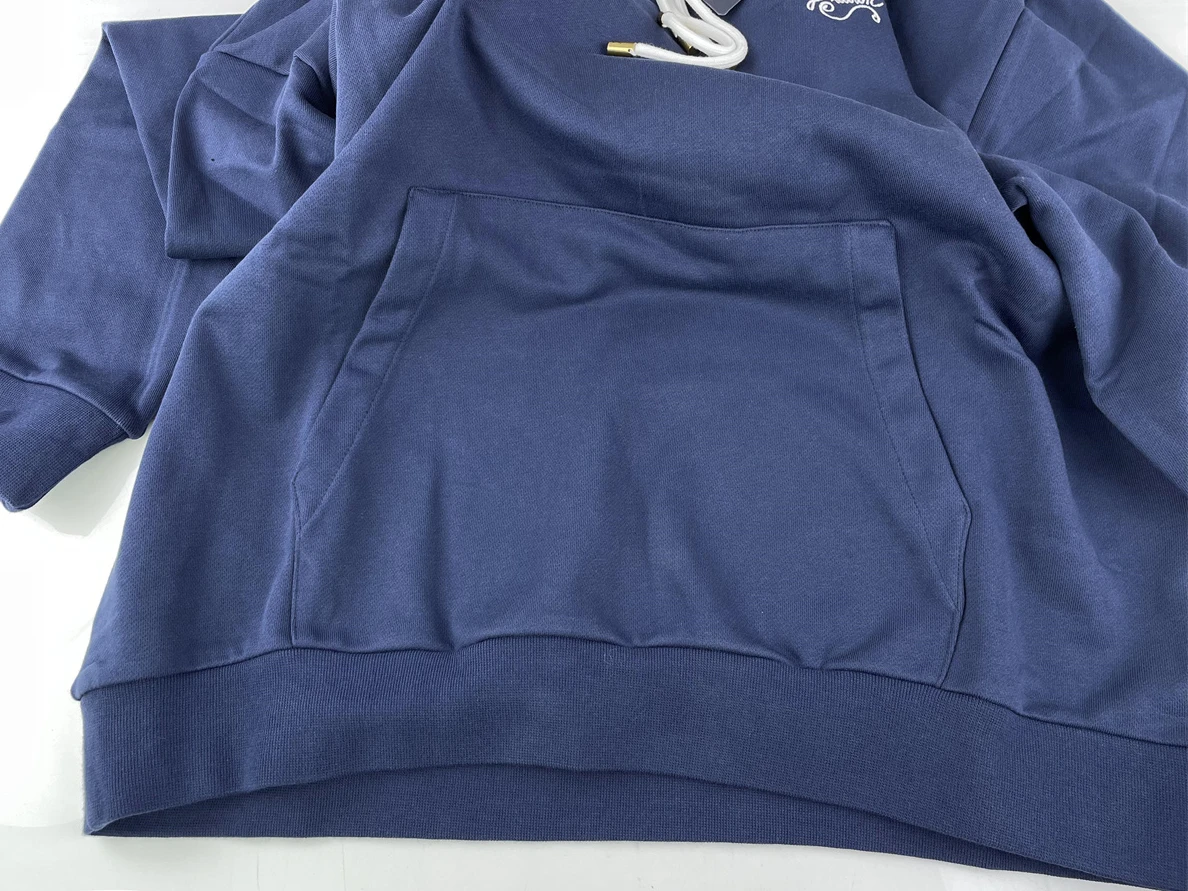 Trendy Blue LV Hoodie with String LOGO 53