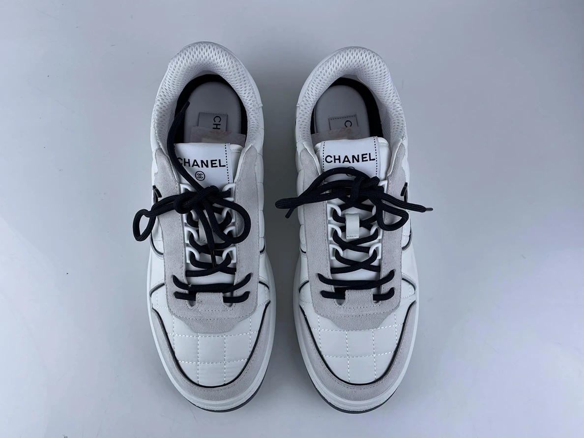 Trendy Chanel White Black shoes 1227