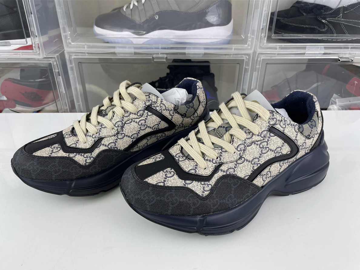 Trendy GUCCI Old Daddy Style Blue grey color shoes 80