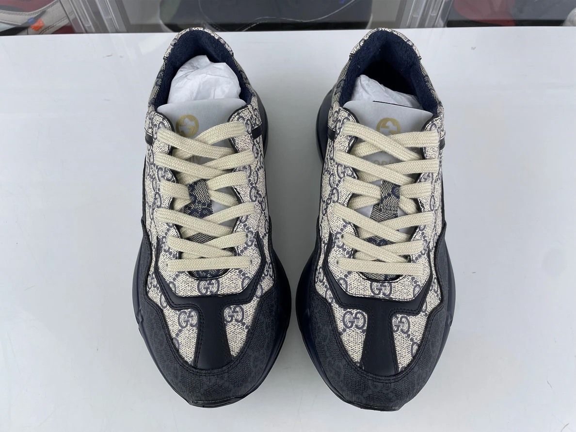 Trendy GUCCI Old Daddy Style Blue grey color shoes 80