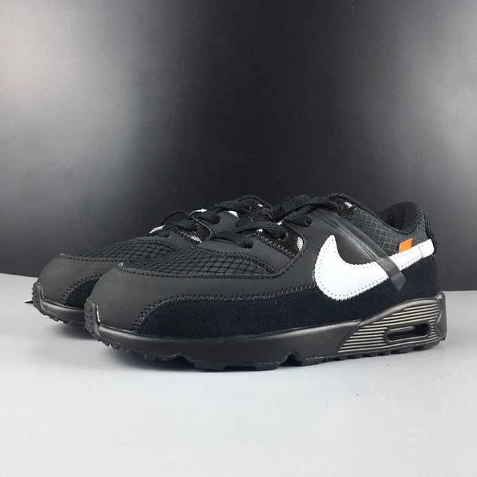 Trendy Nike Air Max 90 OFF-WHITE Black White BV0852-001 2320